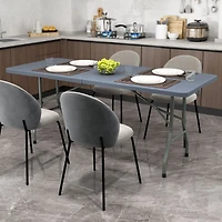 Table pliante portable de 1,8 m, supportant 159 kg, pliable en deux, plateau PEHD