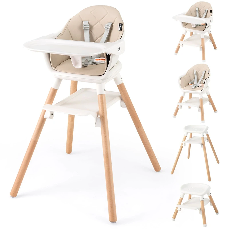 6 1 Convertible Highchair, Safety Harness and Removable Tray