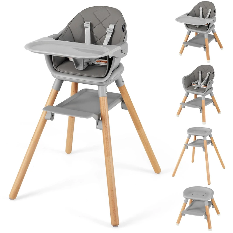 6 1 Convertible Highchair, Safety Harness and Removable Tray