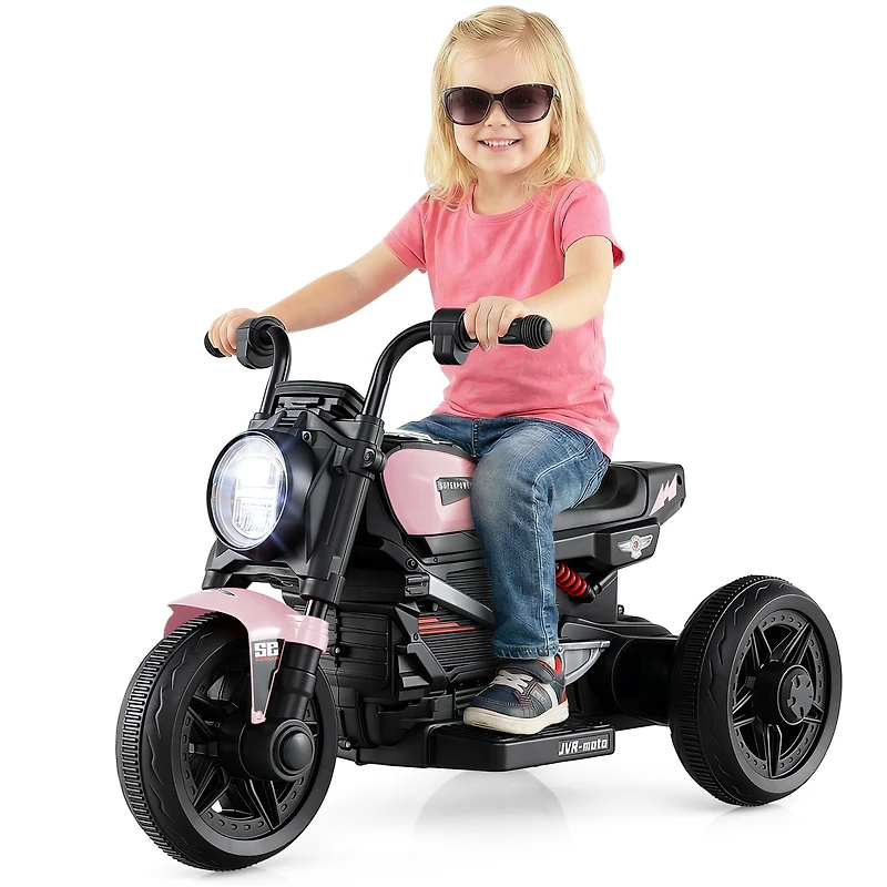 6V Kids Electric Motorcycle, LED Headlight and Music for Toddlers Aged 3-5
