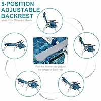 2-Pack Folding Backpack Beach Chair 5-Position Outdoor Reclining Chairs, Pillow