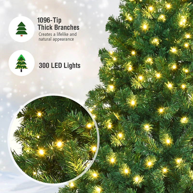 PVC Artificial Christmas Tree with LED Lights-7 ft