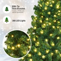 PVC Artificial Christmas Tree with LED Lights-7 ft