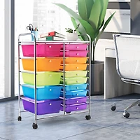 15-Drawer Rolling Storage Cart Organizer