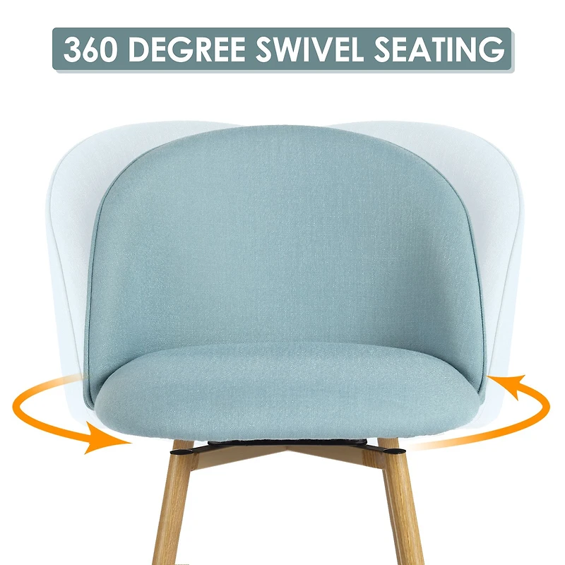 Tabourets de comptoir modernes en tissu bleu, Ensemble de 4