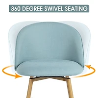 Tabourets de comptoir modernes en tissu bleu, Ensemble de 4