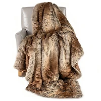 760 GSM Soft Plush Fuzzy Luxury Faux Raccoon Fur Blanket, For Sofa - M