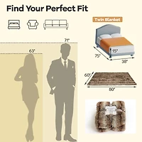 780 GSM Soft Plush Fuzzy Luxury Faux Fox Fur Blanket, For Sofa - Brown