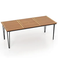 Table de salle à manger d'extérieur de 79 po pour 8 personnes, trou pour parasol de 1,9 pouce