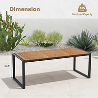 79" Acacia Wood Patio Table, 1.9" Umbrella Hole for Garden and Poolside