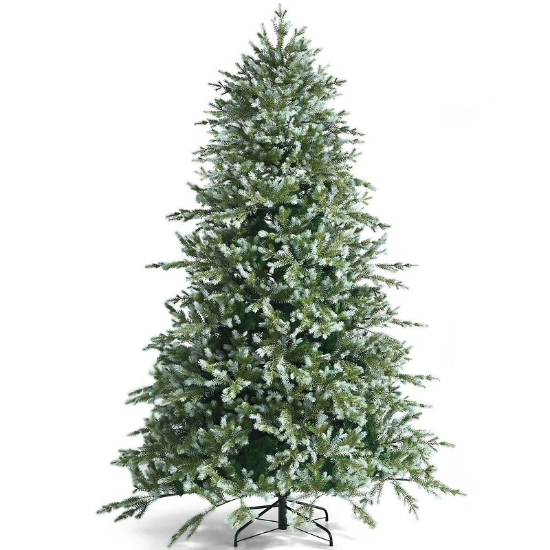 Arbre de Noël artificiel épinette à charnières avec pointes mixtes PE et PVC – 8 pi