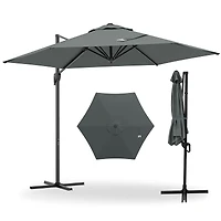 9 ft Cantilever Patio Umbrella, Vented Top and Sun-Protective Canopy