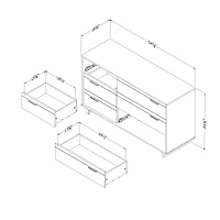 Fynn 6-Drawer Double Dresser Winter Oak by South Shore Furniture