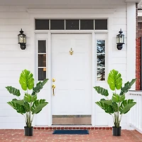 2 Pack Artificial Monstera Deliciosa Tree, 10 Leaves of Different Sizes