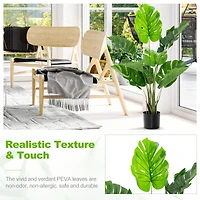 4 Feet Artificial Monstera Deliciosa Tree, 10 Leaves of Different Sizes