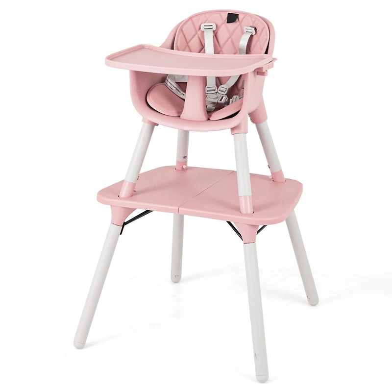 4-in-1 Baby Convertible Toddler Table Chair Set, PU Cushion