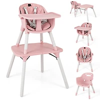 4-in-1 Baby Convertible Toddler Table Chair Set, PU Cushion