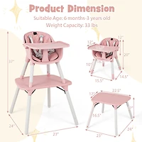 4-in-1 Baby Convertible Toddler Table Chair Set, PU Cushion