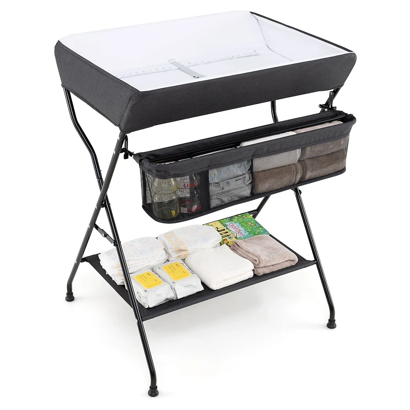 Table à langer pliante, rangement pour bébé