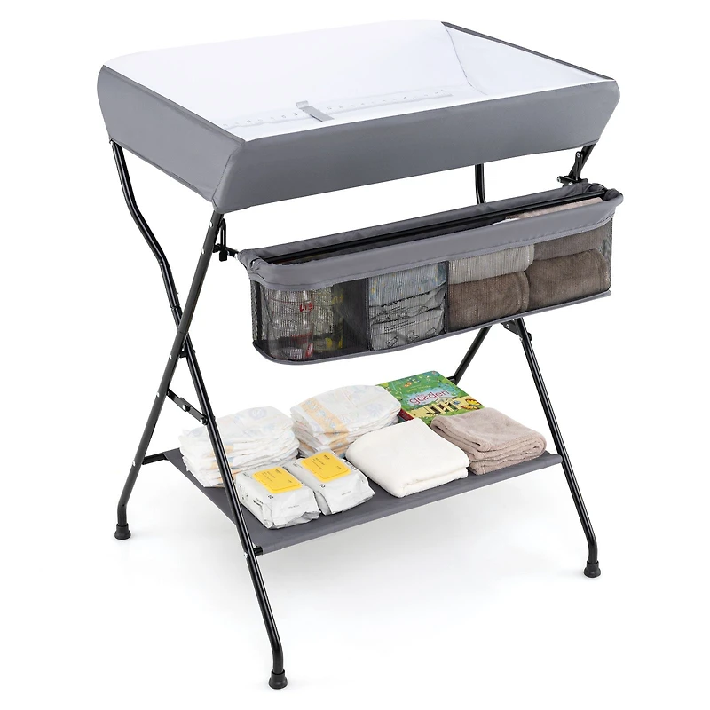 Table à langer pliante, rangement pour bébé