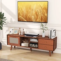 Bamboo TV Stand, For TV up to 65" - Brown