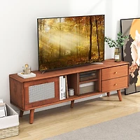 Bamboo TV Stand, For TV up to 65" - Brown