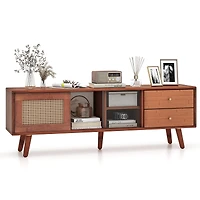 Bamboo TV Stand, For TV up to 65" - Brown