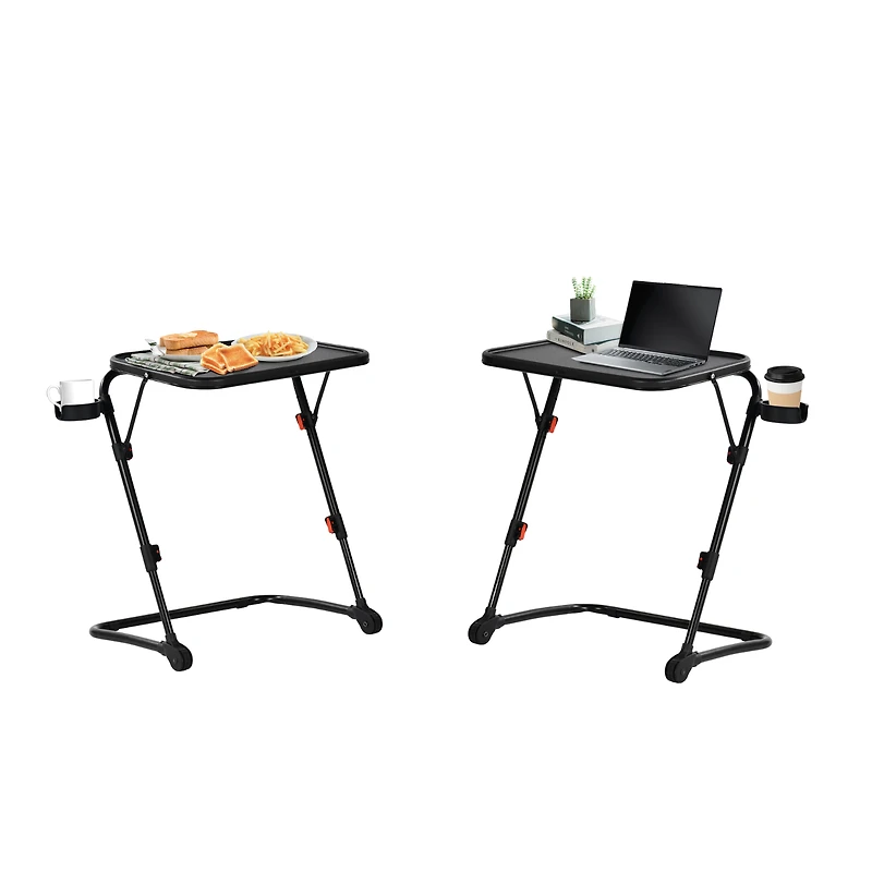 Folding Tray Tables with 4 Height Settings - Set of 2