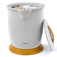 Bathroom Towel Warmer Bucket, Fragrance Holder and Auto Shut - Gray
