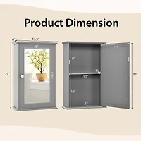 Bathroom Wall Cabinet with Single Mirror Door