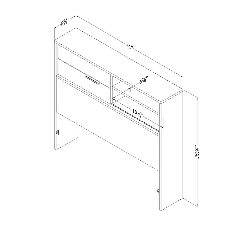 Fynn Twin Bookcase Headboard with Storage Winter Oak by South Shore Furniture