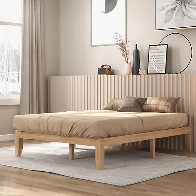 Sommier en bois pour lit queen size de 35 cm - Naturel