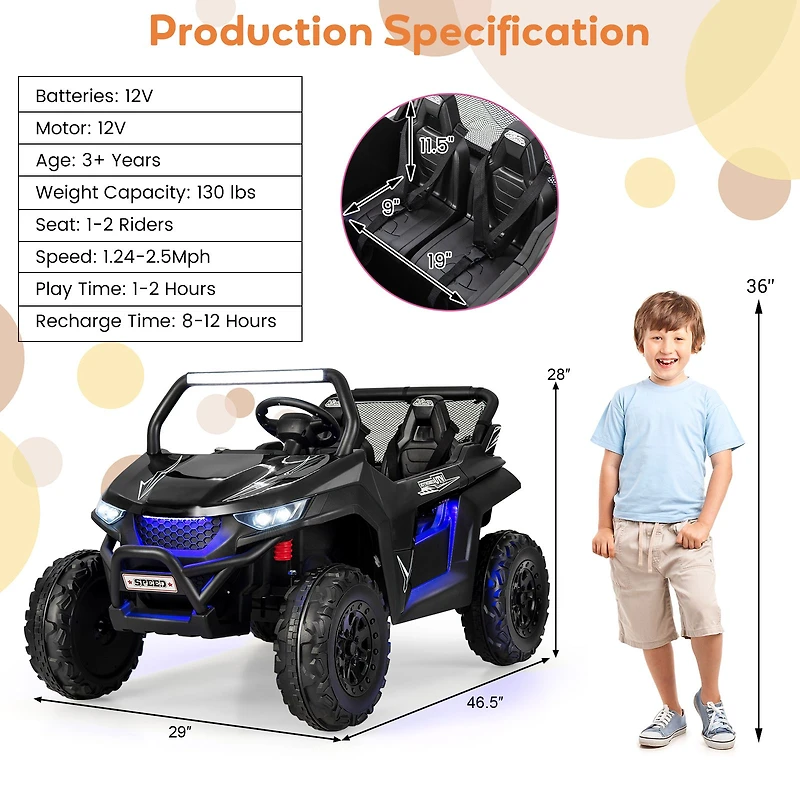 12V Kids 2-Seater UTV Ride-On