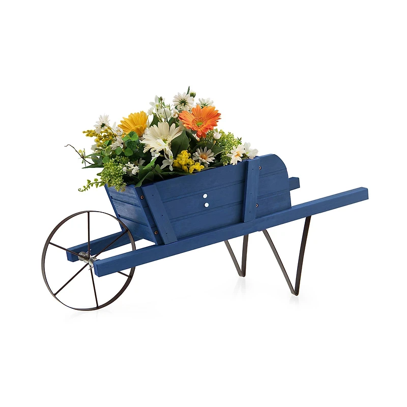 Wooden Wagon Planter, 9 Magnetic Accessories for Garden Yard