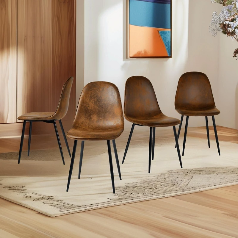 5-Piece Dining Set Natural Wood Table with Dining Chairs