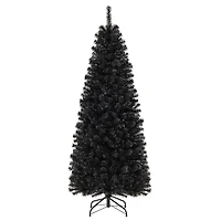 Arbre de Noël pré-illuminé Halloween et Noël avec pointes en PVC et lumières blanc chaud – 6 pi