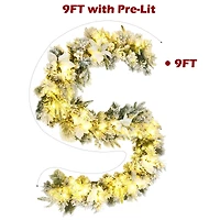 Pre-Lit Artificial Christmas Garland with 50 LED Lights - 9 ft