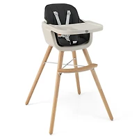 3-in-1 Convertible Wooden High Chair, Cushion - Black