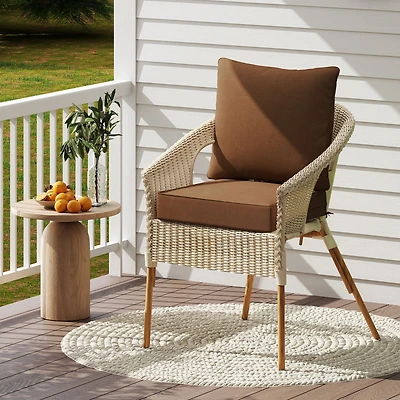 Deep Seat Chair Cushion Pads Set, Rope Belts for Indoor and Outdoor