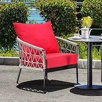 Deep Seat Chair Cushion Pads Set, Rope Belts for Indoor and Outdoor