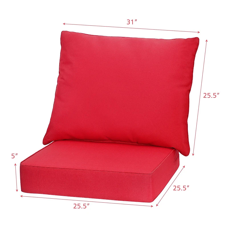Deep Seat Chair Cushion Pads Set, Rope Belts for Indoor and Outdoor