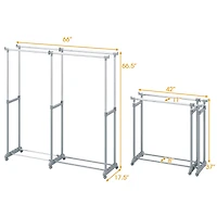 Double Rod Clothes Rack Heavy-Duty Metal Garment Rack
