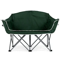 Duo Camping Chair Portable Oversized Loveseat, Armrests and Cup Holders - Green