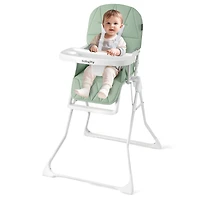 Easy Clean Compact Highchair, Removable Adjustable Tray and PU Seat Cushion - Green