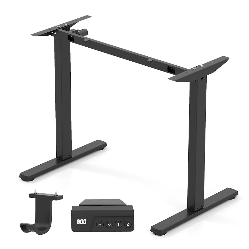 Electric Standing Desk Frame Height Adjustable Computer Desk Base, LED Display - Black