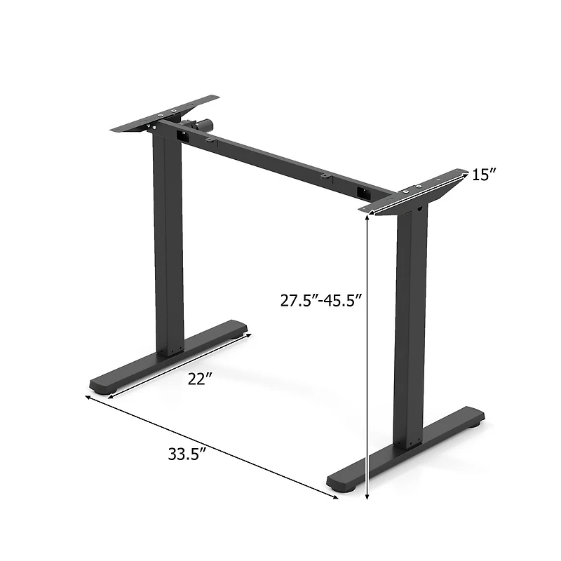 Electric Standing Desk Frame Height Adjustable Computer Desk Base, LED Display - Black