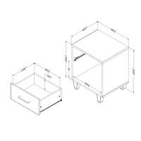 Table de chevet à avec tiroir Arlen en chêne vieilli et noir mat par South Shore Furniture