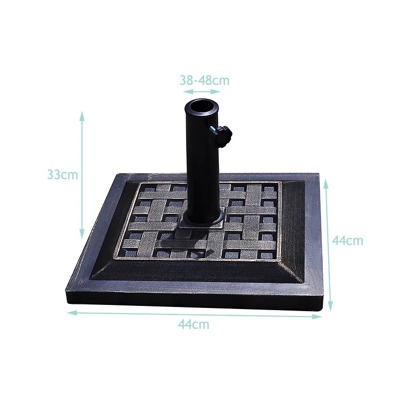 17.5" Heavy Duty Square Umbrella Base Stand of 30 lbs, For Outdoor