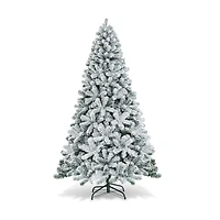 Flocked Hinged Artificial Christmas Tree without Lights - 7.5