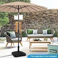 Socle de parasol remplissable, texture coquillage et 3 tailles d'adaptateurs - Noir